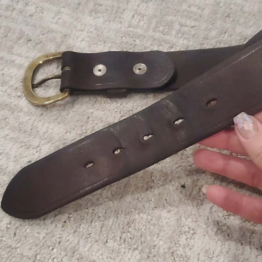 Bianchi | Brass Buckle Leather Belt
